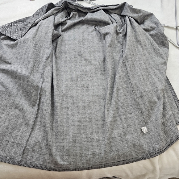 Eleven22 Draped Waterfall Collar Plaid Open Front Cardigan Jacket - Picture 5 of 10